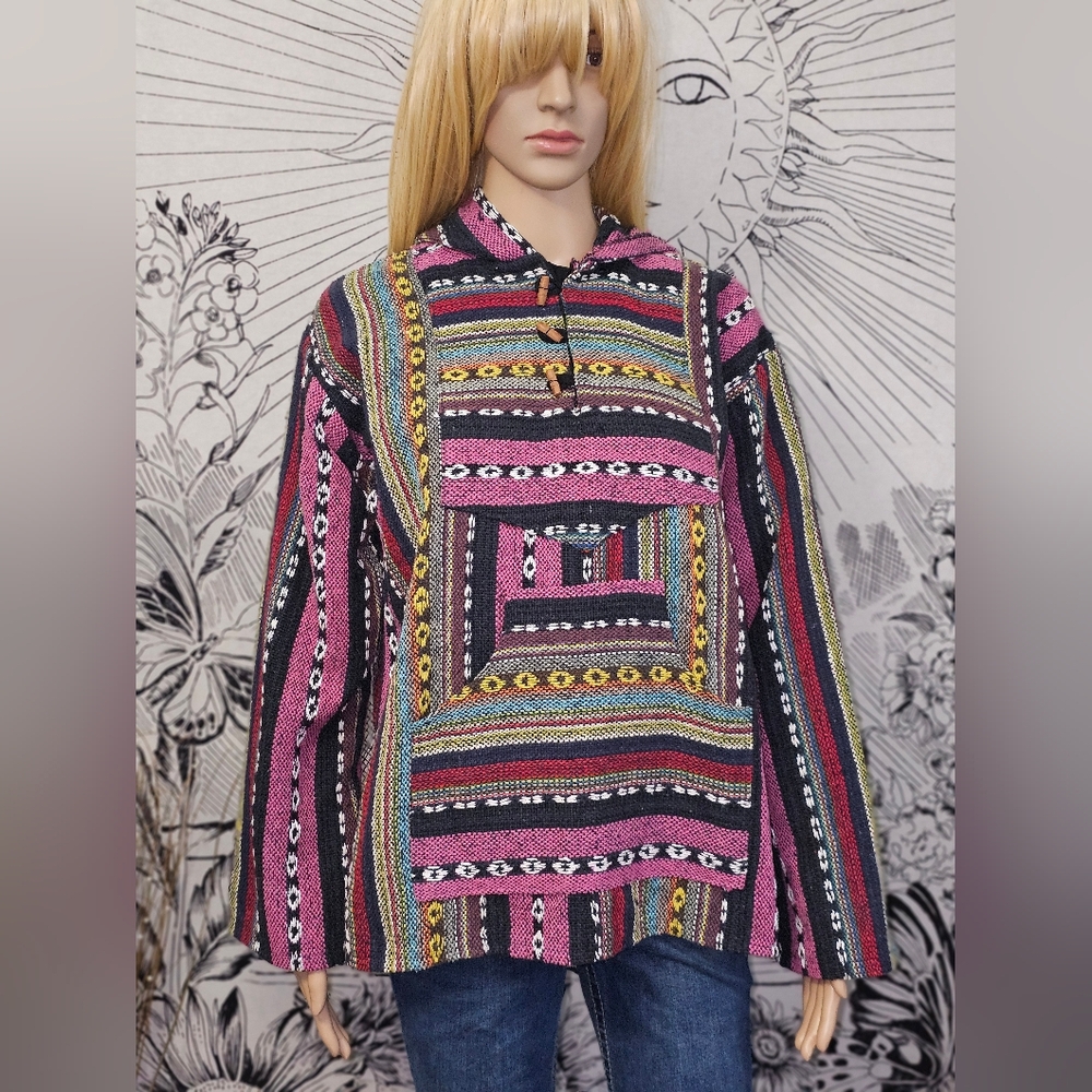 NWT Pink Baja Hippie Beach Hoodie Sz Small